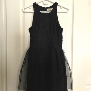 Abercrombie Black Lace Dress with Tulle Detail